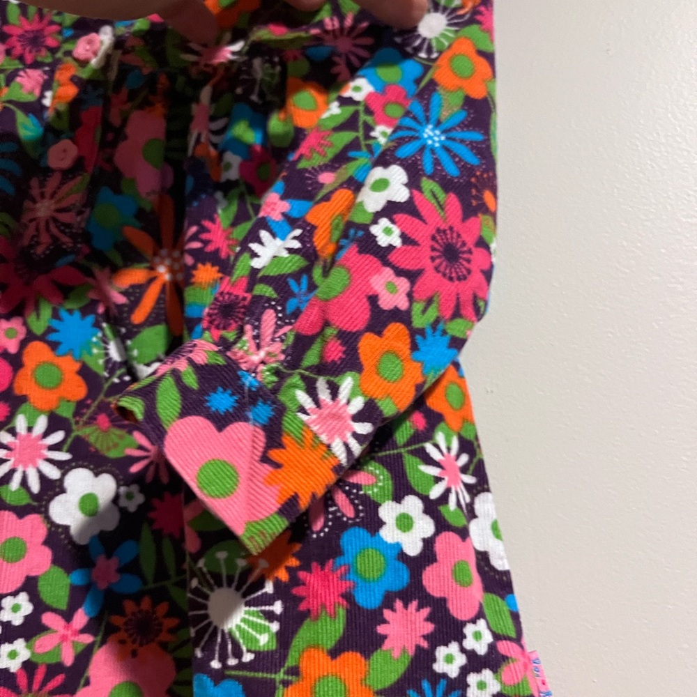 24 months LeTop Girls beautiful courdaroy floral dress - Picture 6 of 6